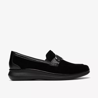 Elegant women's black suede shoes – casual, comfortable, and stylish!!! CLARKS (SKU) 26320244
