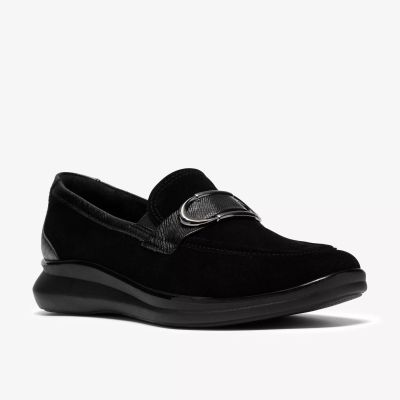 Elegant women's black suede shoes – casual, comfortable, and stylish!!! CLARKS (SKU) 26320244