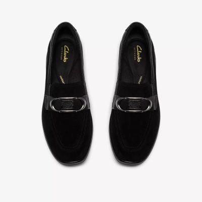 Elegant women's black suede shoes – casual, comfortable, and stylish!!! CLARKS (SKU) 26320244