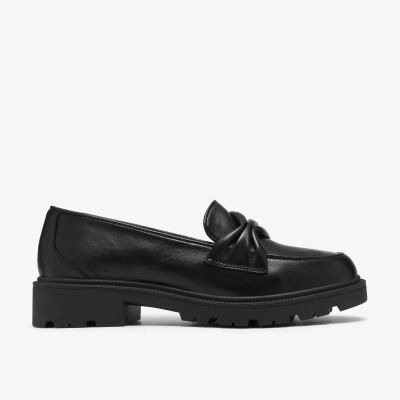 Women's black leather loafer – elegant style and comfort in genuine leather. CLARKS (SKU) 26320203
