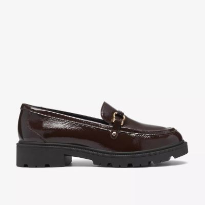 Elegant women's burgundy patent leather loafers – style, comfort, and class for your look. CLARKS (SKU) 26327161