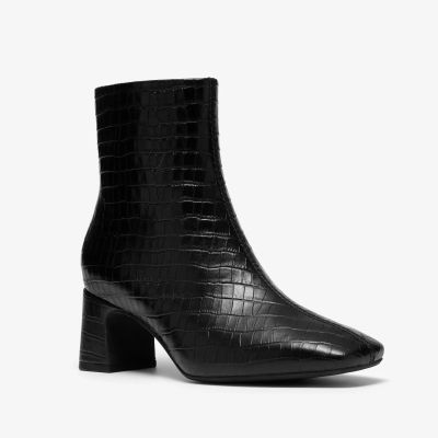 Women's black heeled ankle boots in crocodile-effect leather – perfect for an elegant look!!! CLARKS (SKU) 26327187