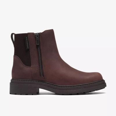 Women's casual ankle boots in dark brown – Comfort and style for every day. CLARKS (SKU) 26327123