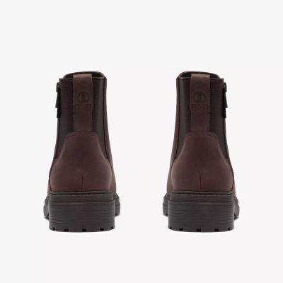 Women's casual ankle boots in dark brown – Comfort and style for every day. CLARKS (SKU) 26327123