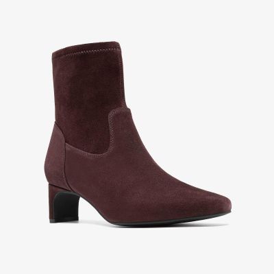 Women's Stretch Boot Dark Brown Elegant - Comfortable Boots !!!CLARKS (SKU)26322223