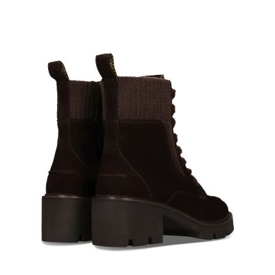Luxury women's suede boots, dark brown, heel - elegance and comfort!SALAMANDER (SKU)AXW30