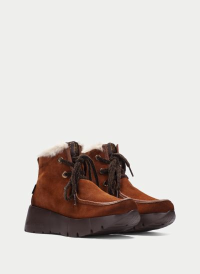 Women's casual brown platform ankle boots with warm lining – HISPANITAS (SKU) 265130