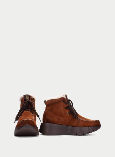 Women's casual brown platform ankle boots with warm lining – HISPANITAS (SKU) 265130