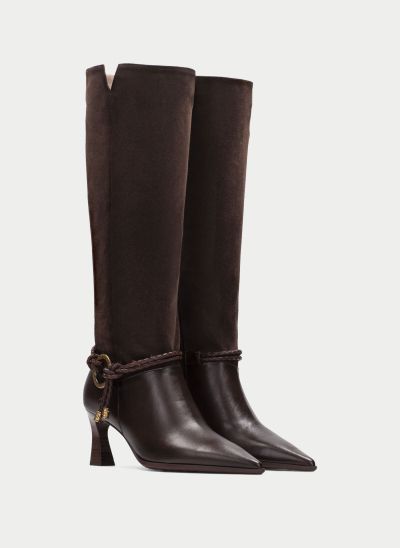 Elegant brown high-heeled boots for women – for a stylish everyday look! HISPANITAS (SKU) 265123