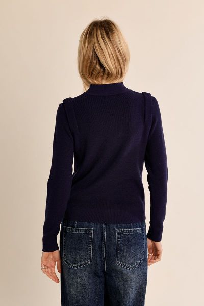 MOLLY BRACKEN Women's Lightweight Turtleneck Sweater with Simple Shoulder Detail (SKU) T2113EN