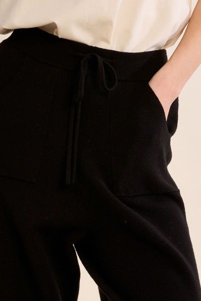 MOLLY BRACKEN Women's Black Fine-Knit Jogger Pants (SKU) BT212EH