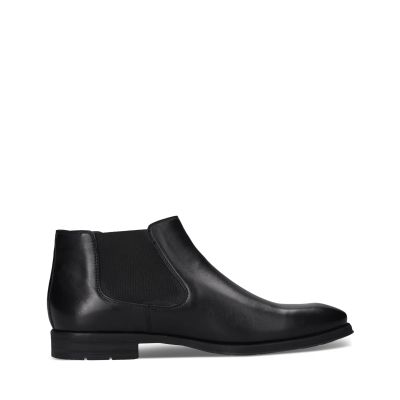 Men's classic black ankle boot, high-quality genuine leather. SALAMANDER (SKU) AUU30