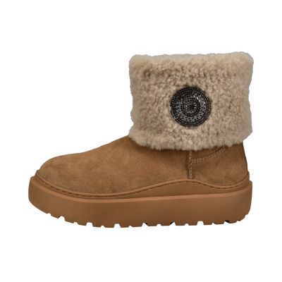Women’s warm, trendy beige ankle boots – stylish, comfortable, and convenient for winter. BUGATTI (SKU) AXF50.