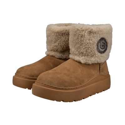 Women’s warm, trendy beige ankle boots – stylish, comfortable, and convenient for winter. BUGATTI (SKU) AXF50.