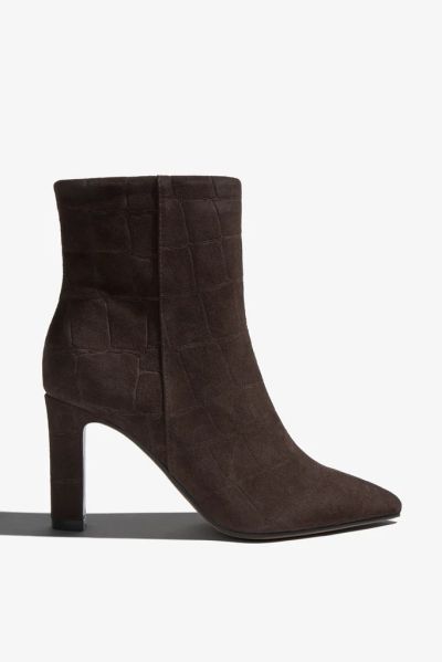 Elegant Dark Brown Women’s Ankle Boots with High Heels – Class and Chic!!! REGARDE LE CIEL (SKU) FABY01