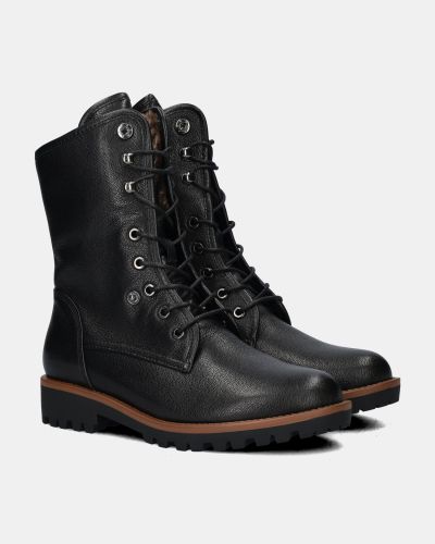 Women’s Black Combat Boots with Warm Lining – A Stylish Winter Model. REGARDE LE CIEL (SKU) JUSTINA01