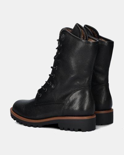 Women’s Black Combat Boots with Warm Lining – A Stylish Winter Model. REGARDE LE CIEL (SKU) JUSTINA01
