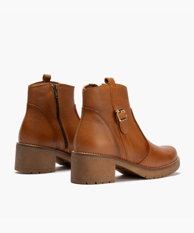 Women’s Casual Leather Ankle Boots in Brown – Genuine Leather for Style and Comfort. PITILLOS (SKU) 20526