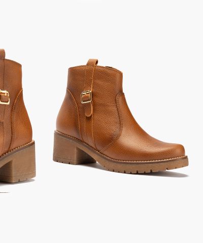 Women’s Casual Leather Ankle Boots in Brown – Genuine Leather for Style and Comfort. PITILLOS (SKU) 20526