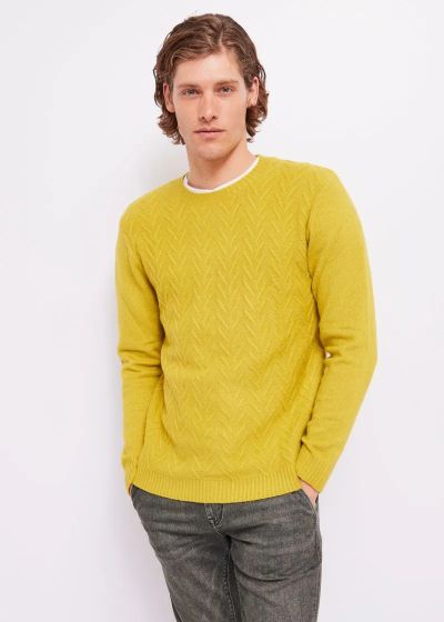 Men's sweater in yellow color GAUDI (SKU)321GU53077 