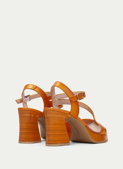 Дамски  оранжеви сандали на ток  HISPANITAS (SKU)243447