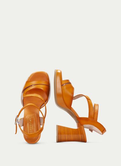Дамски  оранжеви сандали на ток  HISPANITAS (SKU)243447