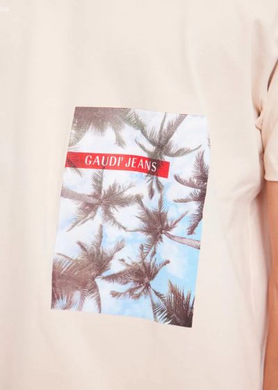 Men's T-shirt with graphic print GAUDI (SKU)411GU64081 