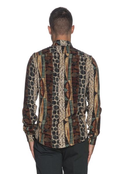 Men's shirt in earth colors BICOLORE (SKU)3228