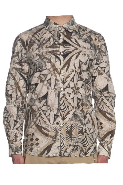 Men's shirt with beige elements BICOLORE (SKU) 3167
