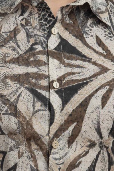 Men's shirt with beige elements BICOLORE (SKU) 3167
