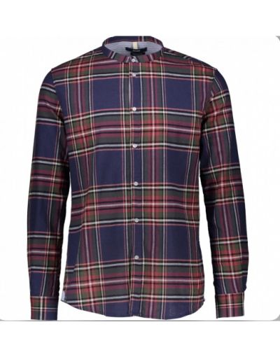 Men's shirt in dark blue check GAUDI (SKU)111GU45027