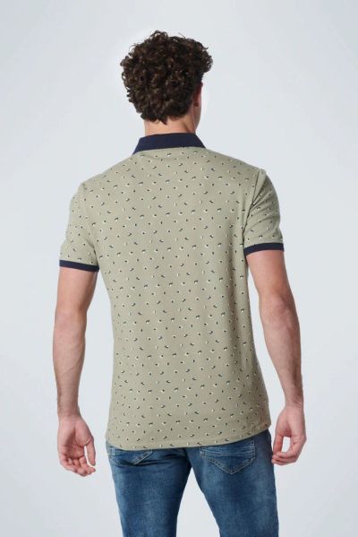 T-shirt with polo collar in green color NO EXCESS (SKU)19370211SN