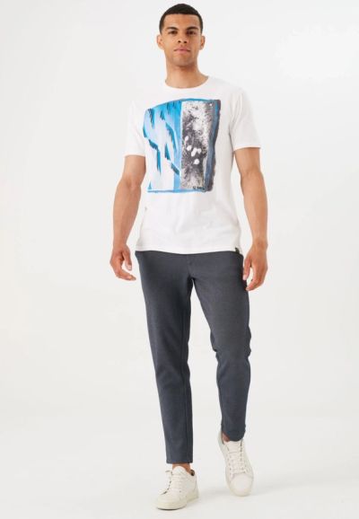 Men's T-shirt in white with GARCIA print (SKU) 041002