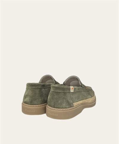FLUCHOS (SKU)1940 green men's moccasin