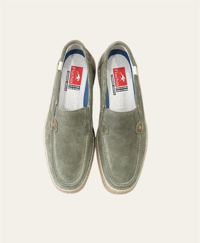 FLUCHOS (SKU)1940 green men's moccasin
