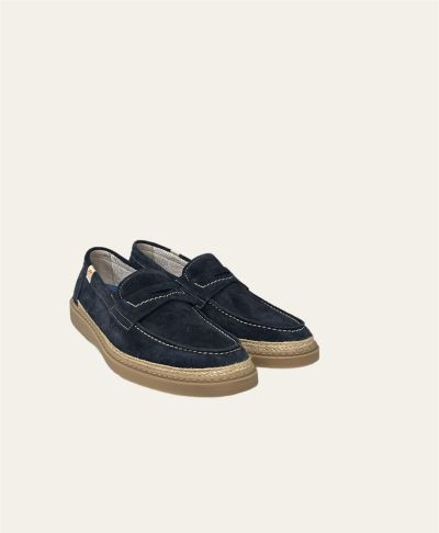 FLUCHOS (SKU)1941 blue men's moccasin