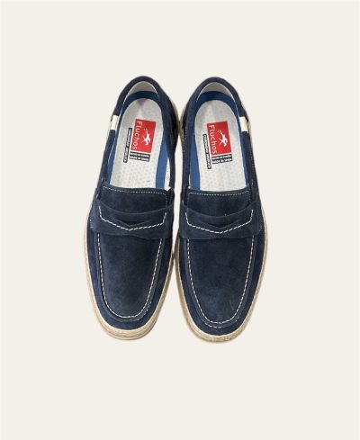 FLUCHOS (SKU)1941 blue men's moccasin