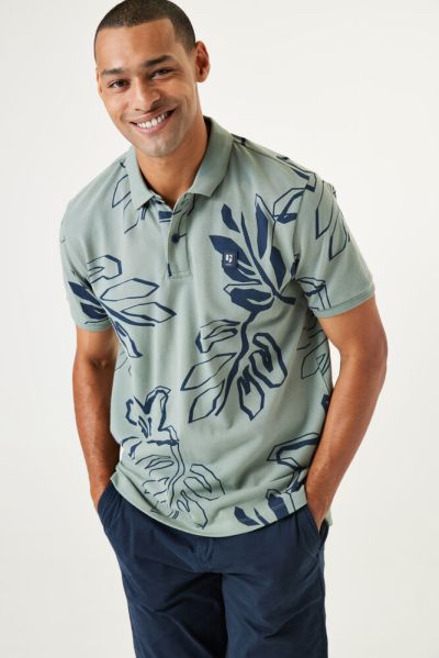Men's Dark Green All Over Print Polo Collar GARCIA (SKU)Q41021