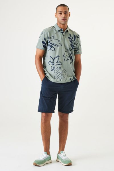 Men's Dark Green All Over Print Polo Collar GARCIA (SKU)Q41021