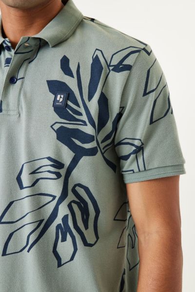 Men's Dark Green All Over Print Polo Collar GARCIA (SKU)Q41021