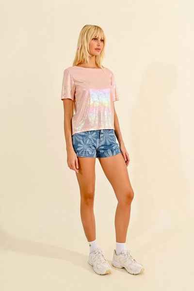 Women's T-shirt with a coral shade MOLLY BRACKEN (SKU)LAL254CE