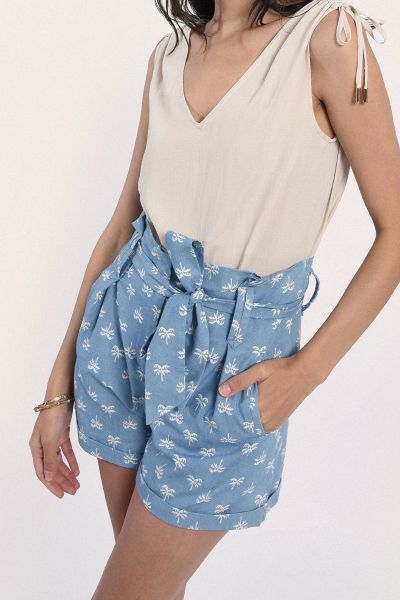 Дамски къси панталони с висока талия MOLLY BRACKEN (SKU) LAS108BBP