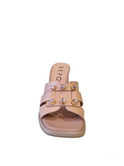 Дамски чехъл в цвят пудра REPO (SKU) 33119