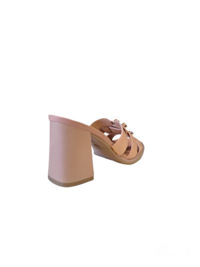 Дамски чехъл в цвят пудра REPO (SKU) 33119