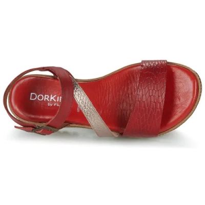 Дамски ежедневен  сандал в червен цвят DORKING (SKU)8820