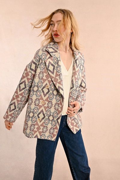 Дамско палто с етно щампа MOLLY BRACKEN (SKU) P1574ACH