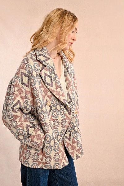 Дамско палто с етно щампа MOLLY BRACKEN (SKU) P1574ACH