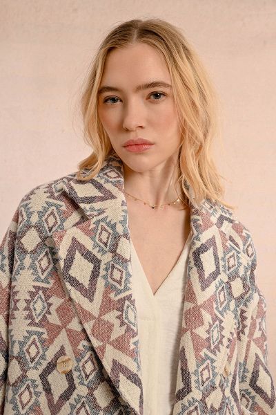 Дамско палто с етно щампа MOLLY BRACKEN (SKU) P1574ACH