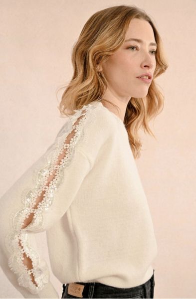 Women's sweater with openwork sleeves MOLLY BRACKEN (SKU) LA1581CN
