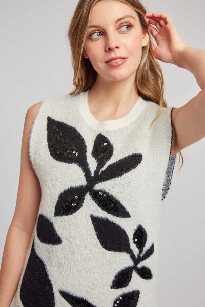 Women's sleeveless sequin sweater DERHY (SKU) A440029